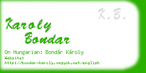 karoly bondar business card