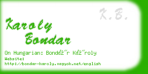 karoly bondar business card